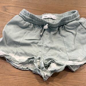 Zara Soft Blue Elastic Waist Shorts
